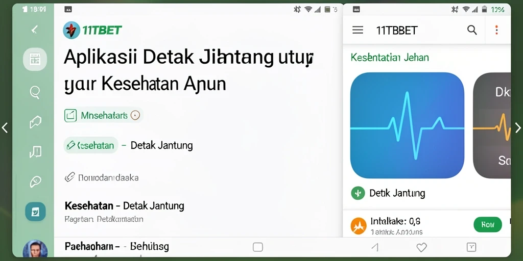 Antarmuka pengguna 11TBET yang menampilkan pemantauan detak jantung.