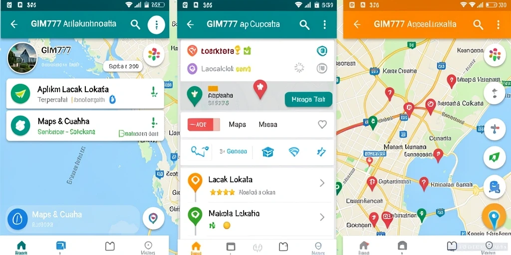 Antarmuka GIM777 menampilkan fungsi pelacakan lokasi yang jelas dan informatif.