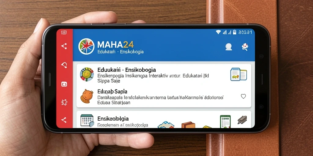 Tampilan antarmuka aplikasi MAHA24 yang informatif dan menarik.