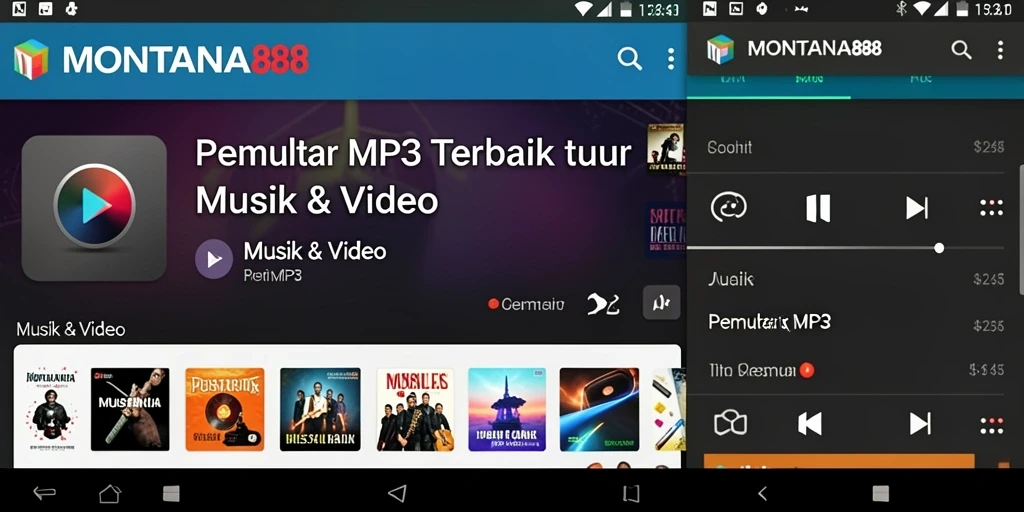 Antarmuka MONTANA88 yang sederhana dan menarik untuk Pemutar MP3.