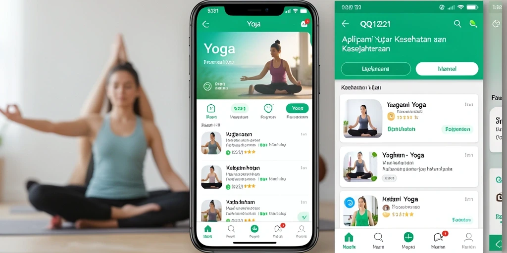 Antarmuka pengguna QQ1221 yang intuitif dan menarik untuk latihan Yoga.