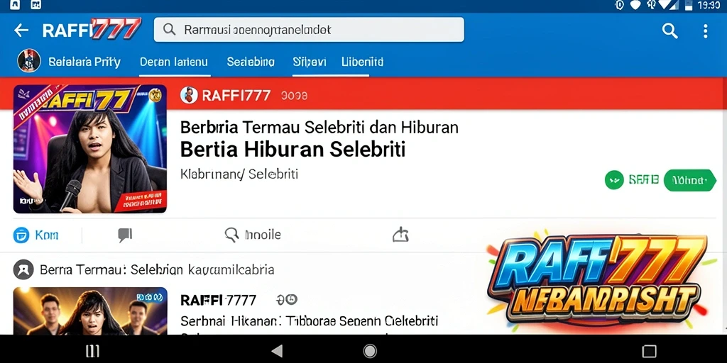Antarmuka menarik dengan informasi terkini selebriti.