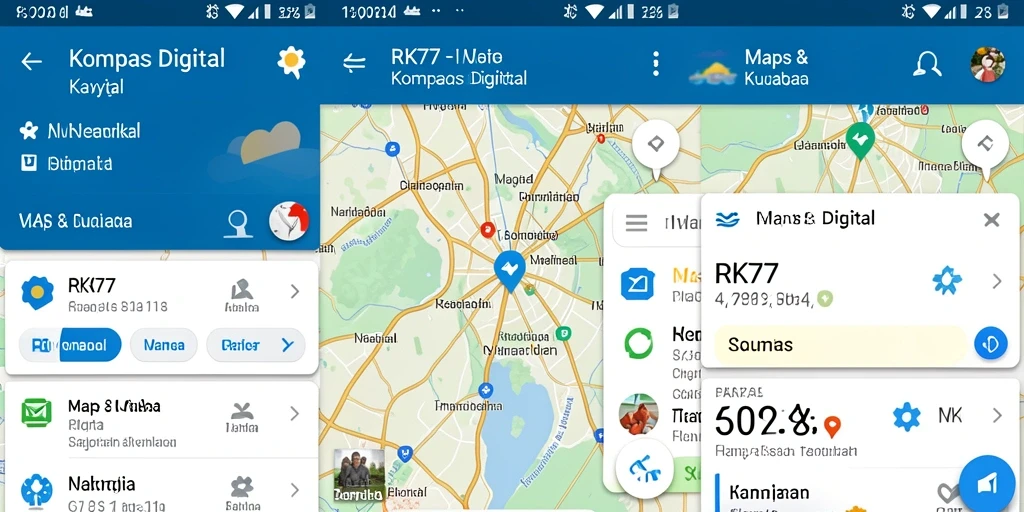 Antarmuka intuitif RK77 untuk navigasi kompas digital.