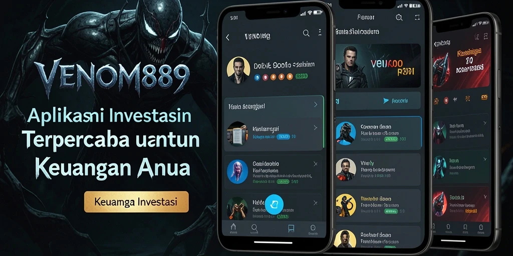 Tampilan antarmuka aplikasi Investasi VENOM889 yang modern dan intuitif.