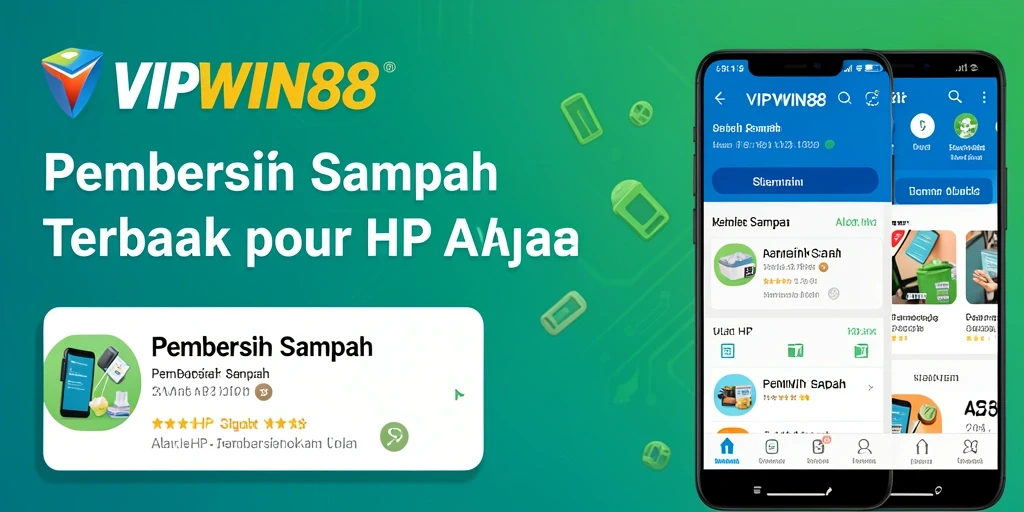 Antarmuka utama aplikasi VIPWIN88 menunjukkan proses pembersihan sampah.