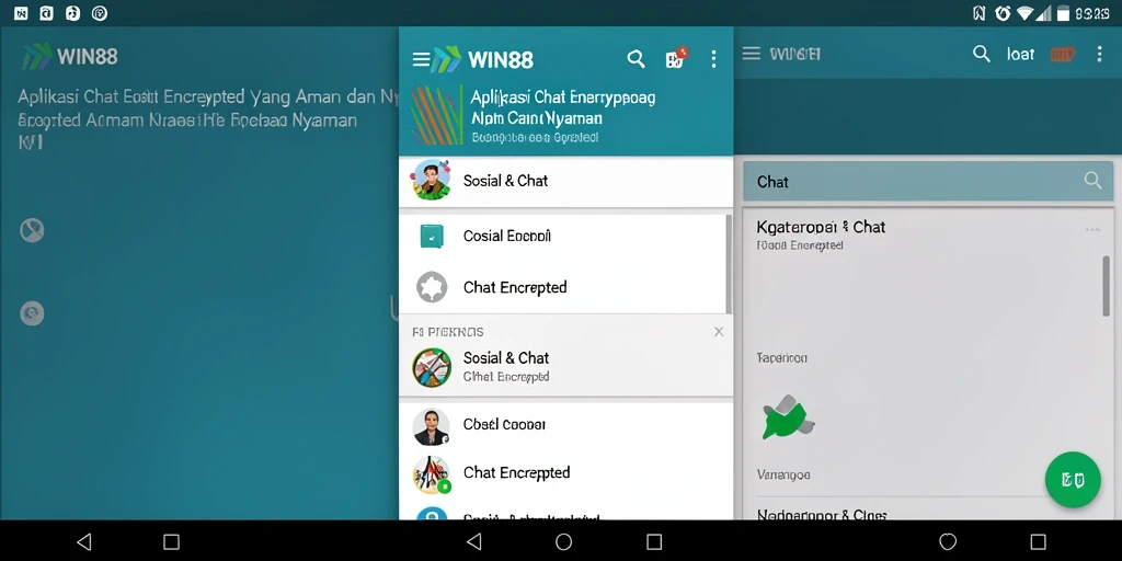 Antarmuka aplikasi WIN88 yang modern dan intuitif untuk Chat Encrypted.