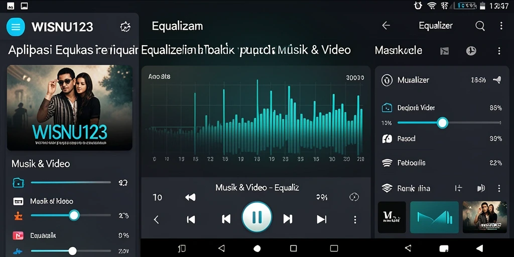 Antarmuka aplikasi WISNU123 yang intuitif untuk kontrol Equalizer.